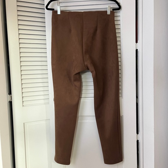 LOFT Brown Faux Suede Leggings Sz M - Picture 2 of 7